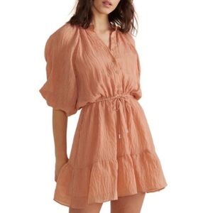 Mink Pink Shadow Stripe Blouson Dress